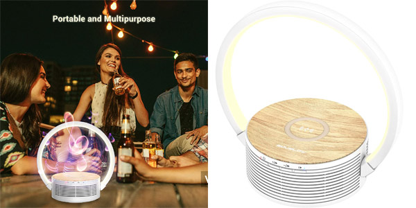 Lámpara de escritorio Souslow con carga inalámbrica y altavoz barata en Amazon