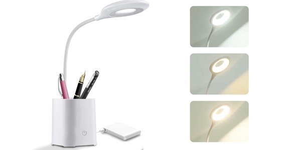 Lámpara de escritorio LED BelonLink con portalápices