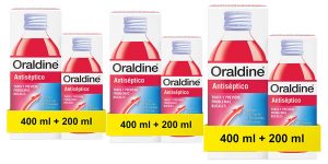 Pack x3 Oraldine Colutorio Antiséptico 400 + 200 ml (total 1800 ml y 6 botes) barato en Amazon