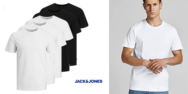 Camisetas Jack Jones pack 5 chollo