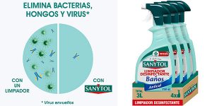 Chollo Pack x3 Limpiador Sanytol Desinfectante Baños Antical de 750 ml