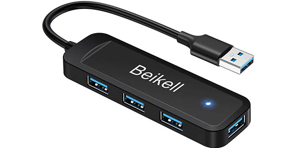 Hub USB Beikell ultradelgado con 4 puertos USB 3.0