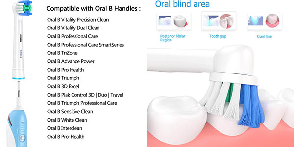 Pack de 16 recambios compatibles para cepillo eléctrico Oral-B