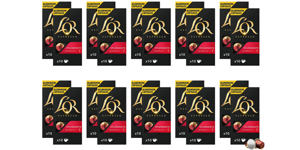 Pack x200 cápsulas de café L'Or Café Espresso Splendente compatibles con Nespresso baratas en Amazon