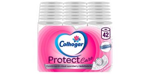 Pack x42 rollos de papel higiénico Colhogar Protect Care barato en Amazon