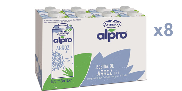 Pack x8 briks Bebida vegetal Alpro Arroz con calcio y vitaminas barato en Amazon