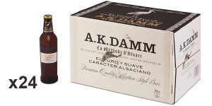 Caja x24 Botellas de cerveza A.K. Damm Alsaciana de 33 cl barata en Amazon