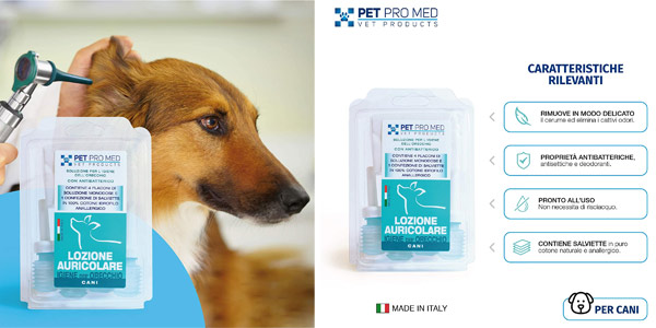 Set x4 Botellas de 8 ml de Loción auricular antibacteriana Virosac PetPromed + paquete de toallitas para la higiene de las orejas del perro barato en Amazon
