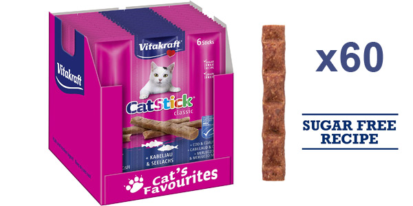 Caja Vitakraft snacks para gatos (60 unidades) barato en Amazon