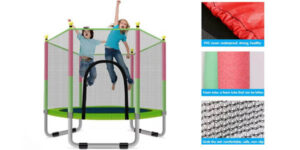 Cama elástica infantil de 140 cm con red de seguridad