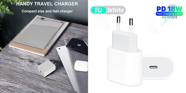 Cargador USB tipo-C de 18W barato en AliExpress