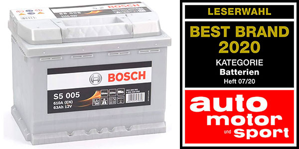Chollo Batería de automóvil Bosch S5 005 sin mantenimiento