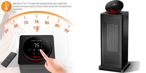 Chollo Calefactor Kassbosa QN12 de 2.000 W con pantalla LCD y mando