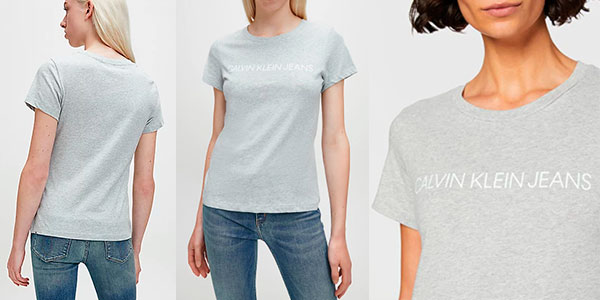 Chollo Camiseta Calvin Klein slim con logo para mujer