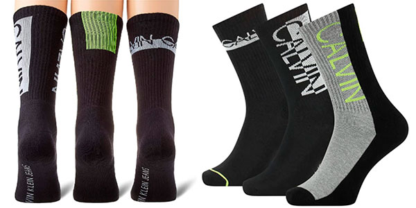 Chollo Pack de 3 calcetines altos Calvin Klein para hombre
