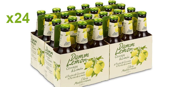 Pack x24 botellas Damm Lemon Cerveza Clara Mediterránea de 250 ml barato en Amazon