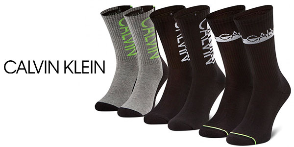 Pack de 3 calcetines altos Calvin Klein para hombre barato