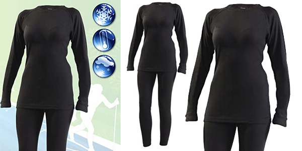 Set de ropa interior funcional térmica Ultrasport Advanced de secado rápido para mujer barata en Amazon