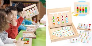 Tablero Montessori con 18 cartas (36 tipos de juego) Symiu barato en Amazon