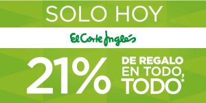 21% de regalo en todo en El Corte Inglés