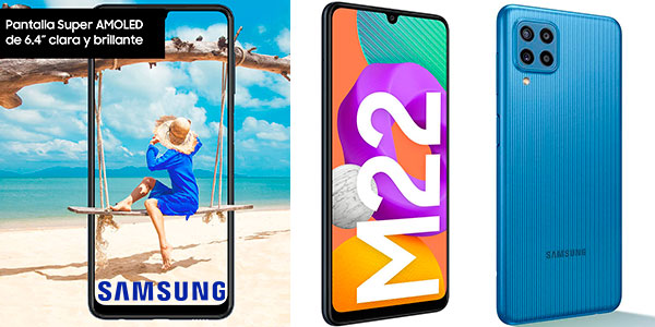 Chollo Samsung Galaxy M22 de 6.4" 4 GB RAM + 128 GB ROM con carga rápida