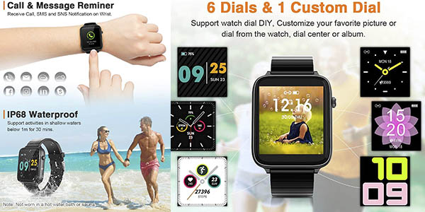 Electric Giant smartwatch batería programas deporte barato