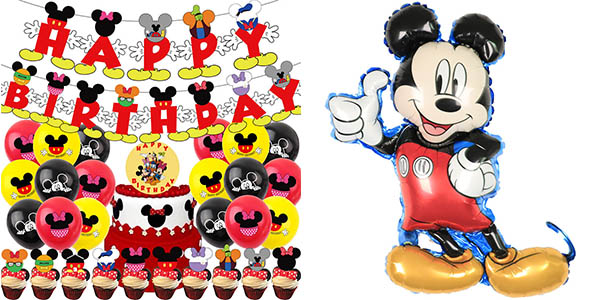 Pack de globos de Mickey para cumpleaños