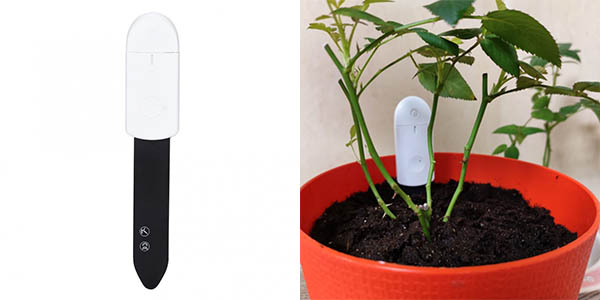 Monitor con sensor de humedad para plantas