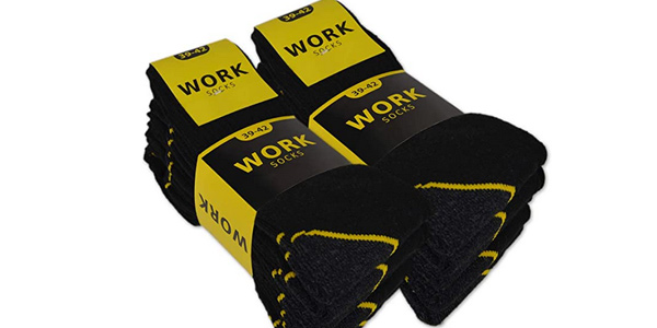 Pack x10 Pares de calcetines de trabajo Work para hombre baratos en Amazon