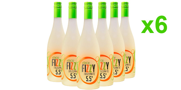 Pack x6 botellas Fizzy Frizzante Verdejo Vino Espumoso de 750 ml barato en Amazon