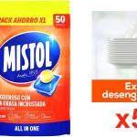 Pack Ahorro XL x50 Pastillas para lavavajllas Mistol All in One barato en Amazon