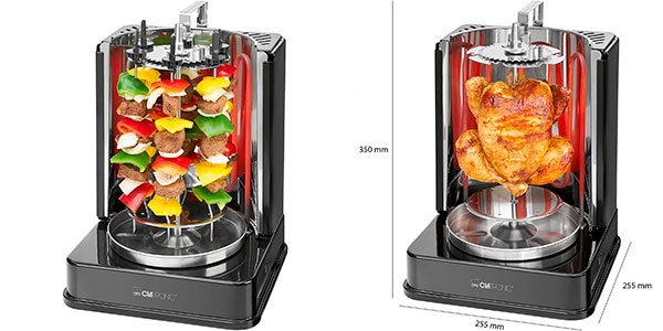 Parrilla eléctrica Clatronic DVG 3686 de 1400 W para kebabs barata