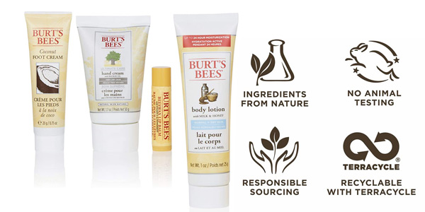 Set de regalo x5 productos de belleza esencial Burt's Bees chollo en Amazon