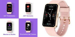 Smartwatch IOWODO R5 con pulsómetro y Oxímetro (SpO2)