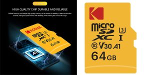 Tarjeta de memoria microSD Kodak de 64 GB Clase 10 UHS-1 U3 V30 A1 barata en Amazon