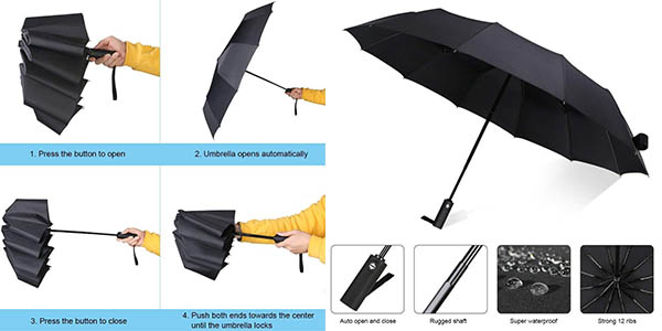 Vicloon paraguas plegable funda barato