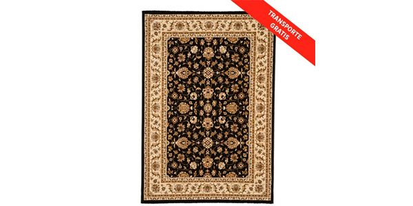 Alfombra acrílica Bellagio negro de 60x110 cm chollo en Leroy Merlin