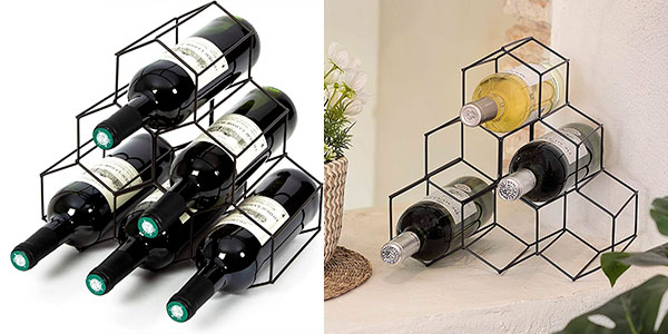 Botellero hexagonal Compactor de metal para 6 botellas barato