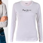 Chollo Camiseta de manga larga Pepe Jeans Logo New Virginia LS para mujer