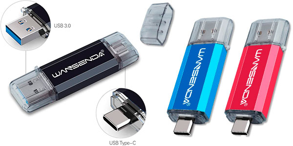 Chollo Memoria USB-C Wansenda de 128 GB de doble puerto