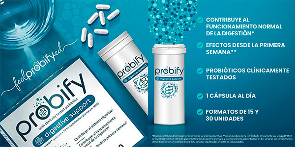 Complemento alimenticio con probióticos Probify de 15 cápsulas barato