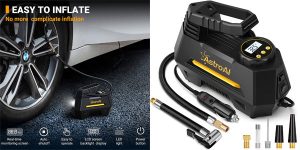 Compresor de aire portátil de 12V AstroAI para coche barato en Amazon