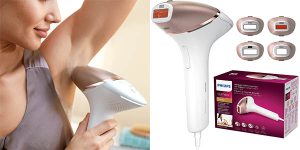 Depiladora de luz pulsada Philips Lumea Prestige BRI948/00 con accesorios