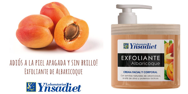Exfoliante facial y corporal Ynsadiet albaricoque, aceite de oliva y proteínas lácteas de 125 ml barato en Amazon