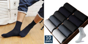 Pack x10 pares de calcetines de bambú para hombre