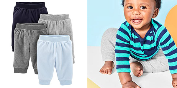 Pack x4 Pantalones afelpados Simple Joys by Carter's para bebé chollo en Amazon