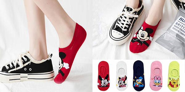 Pack x5 pares de calcetines invisibles Disney para mujer