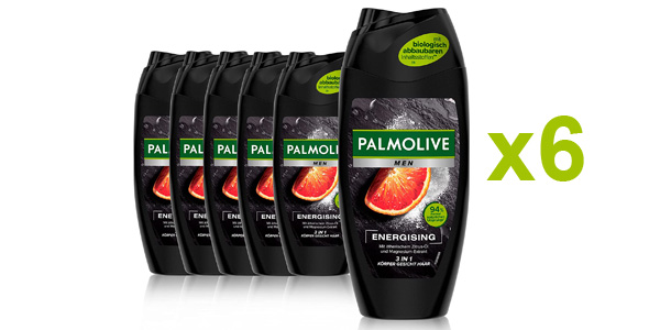 Pack x 6 Gel de ducha Palmolive Men Energising de 250 ml/ud barato en Amazon