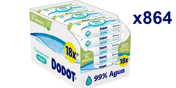 Pack x864 Toallitas Dodot Cuidado Total Aqua barato en Amazon