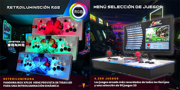 Máquina arcade de 2 jugadores Pandora Box 10 con 3290 juegos